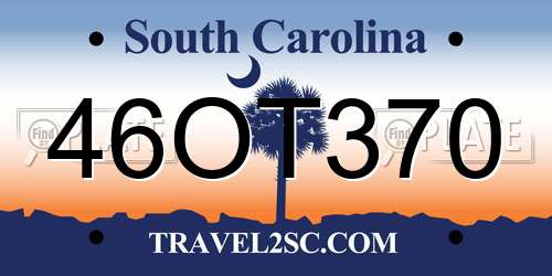 46OT370 South Carolina License Plate