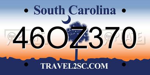 46OZ370 South Carolina License Plate