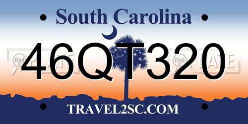 46QT320 South Carolina License Plate