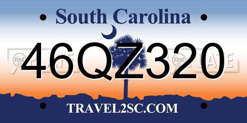 46QZ320 South Carolina License Plate