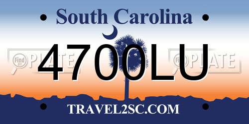 4700LU South Carolina License Plate