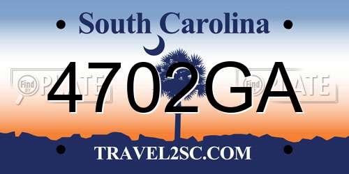 4702GA South Carolina License Plate