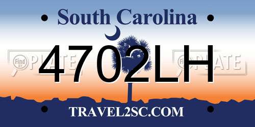 4702LH South Carolina License Plate