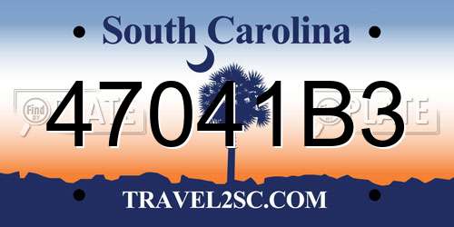 47041B3 South Carolina License Plate