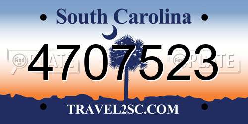 4707523 South Carolina License Plate