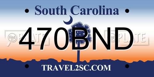 470BND South Carolina License Plate