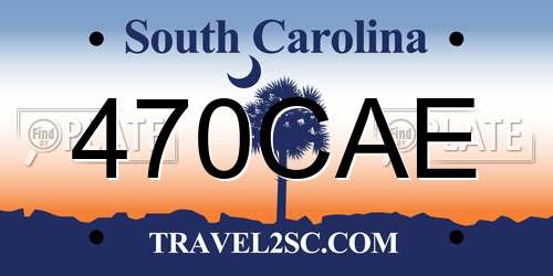 470CAE South Carolina License Plate