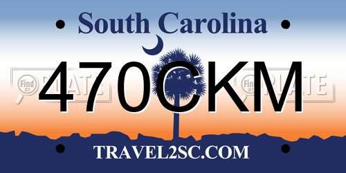 470CKM South Carolina License Plate