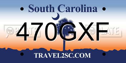 470GXF South Carolina License Plate