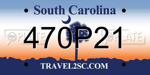 470P21 South Carolina License Plate