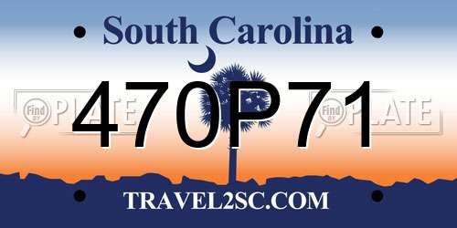 470P71 South Carolina License Plate