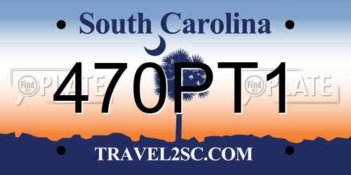 470PT1 South Carolina License Plate