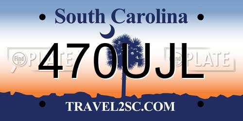 470UJL South Carolina License Plate