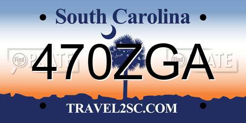 470ZGA South Carolina License Plate