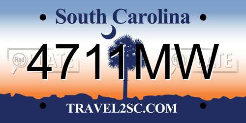 4711MW South Carolina License Plate