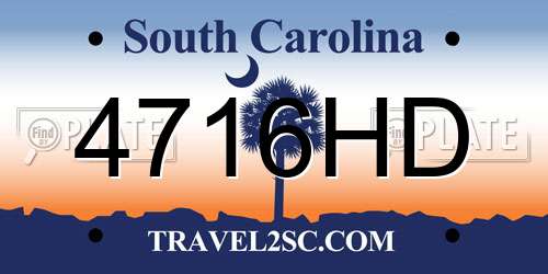 4716HD South Carolina License Plate