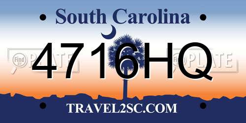 4716HQ South Carolina License Plate