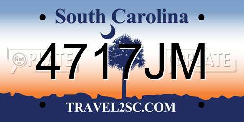 4717JM South Carolina License Plate