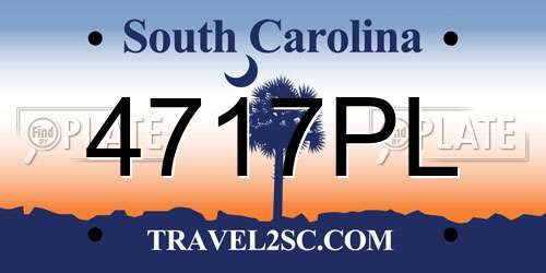 4717PL South Carolina License Plate