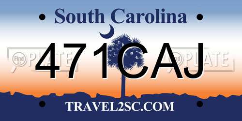 471CAJ South Carolina License Plate