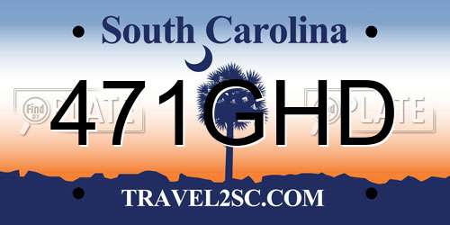 471GHD South Carolina License Plate