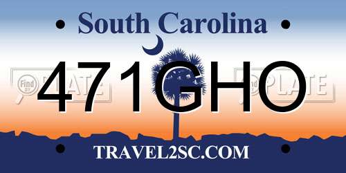 471GHO South Carolina License Plate