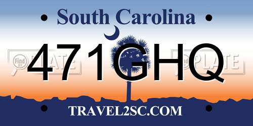 471GHQ South Carolina License Plate