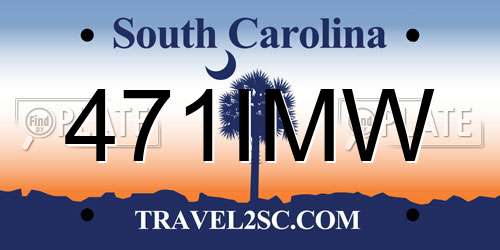 471IMW South Carolina License Plate