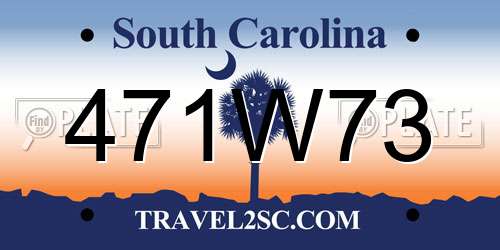 471W73 South Carolina License Plate