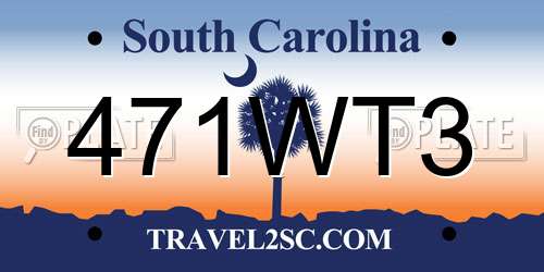 471WT3 South Carolina License Plate
