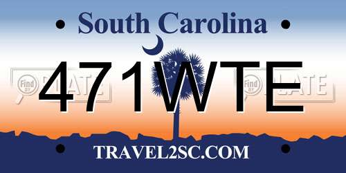 471WTE South Carolina License Plate