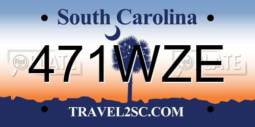 471WZE South Carolina License Plate