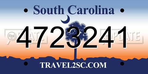 4723241 South Carolina License Plate