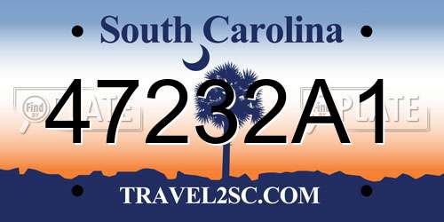 47232A1 South Carolina License Plate