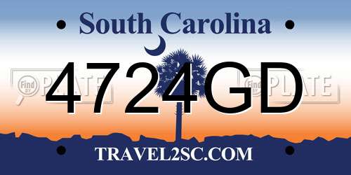 4724GD South Carolina License Plate