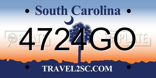 4724GO South Carolina License Plate