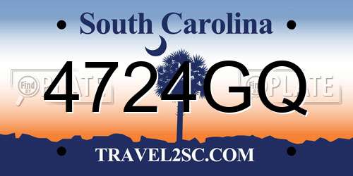4724GQ South Carolina License Plate