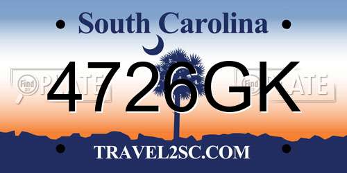 4726GK South Carolina License Plate