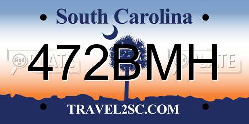 472BMH South Carolina License Plate
