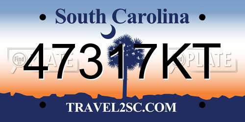 47317KT South Carolina License Plate