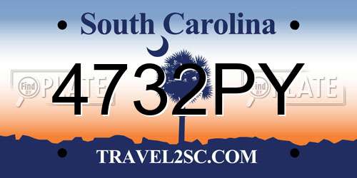 4732PY South Carolina License Plate