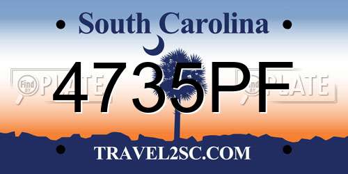 4735PF South Carolina License Plate
