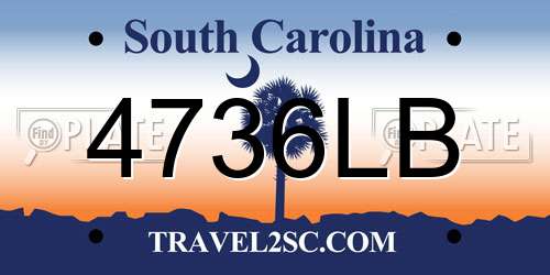 4736LB South Carolina License Plate