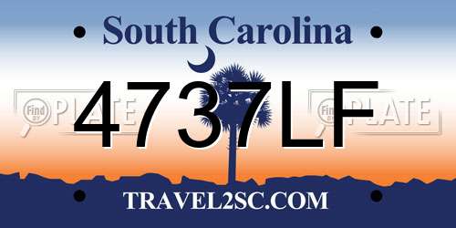 4737LF South Carolina License Plate