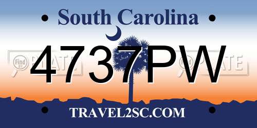4737PW South Carolina License Plate