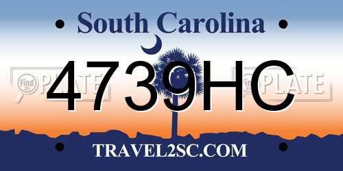 4739HC South Carolina License Plate