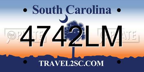 4742LM South Carolina License Plate