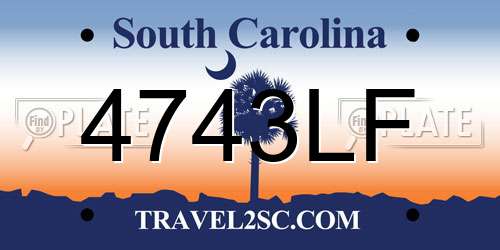 4743LF South Carolina License Plate