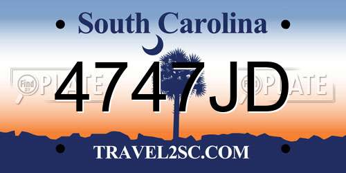 4747JD South Carolina License Plate