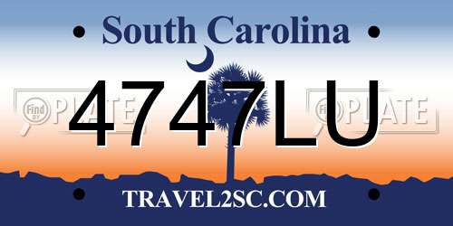 4747LU South Carolina License Plate